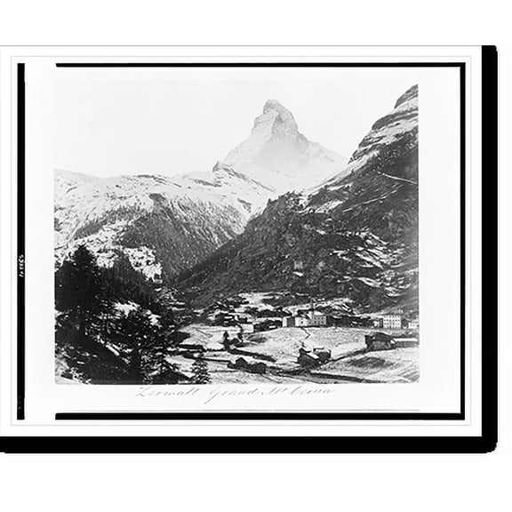 Historic Print, Zermatt. Grand Mt. Cervin, 16" x 20"