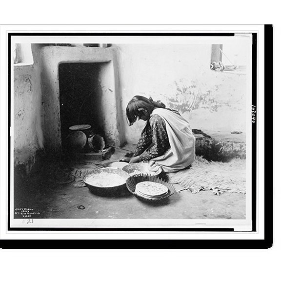 Historic Print, [Zuni bread maker], 16" x 20"