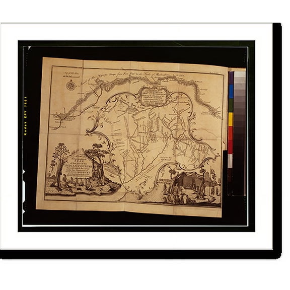 Historic Print, A general map of the country on the Ohio and Muskingham showing the situation of the Indian-towns with respect to the Army under the command of Colonel Bouquet March of …16" x 20"