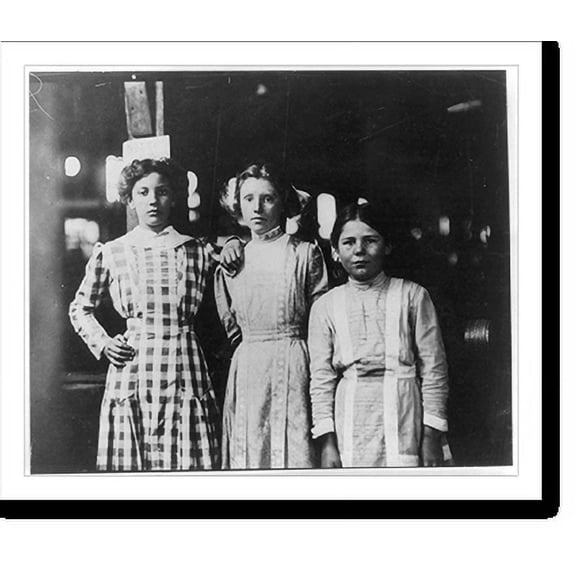Historic Print, A group of workers at Greenabaum's Cannery, Seaford, Del. The ages given the investigators is 15 and 13 and 12. Location: Seaford, Delaware., 16" x 20"