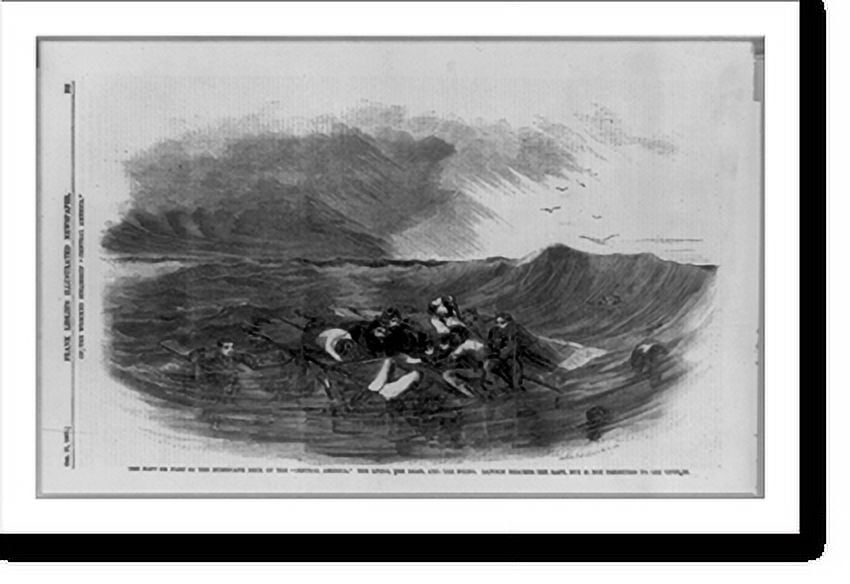 Historic Print, The raft or part of the hurricane deck of the Central ...
