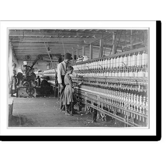 Historic Print, The superintendent and one of the spinners, Catawba Cotton Mills, Newton, N.C. Others smaller still. Ten boys and girls this size and smaller out of a force of 40 employ...18" x 24"
