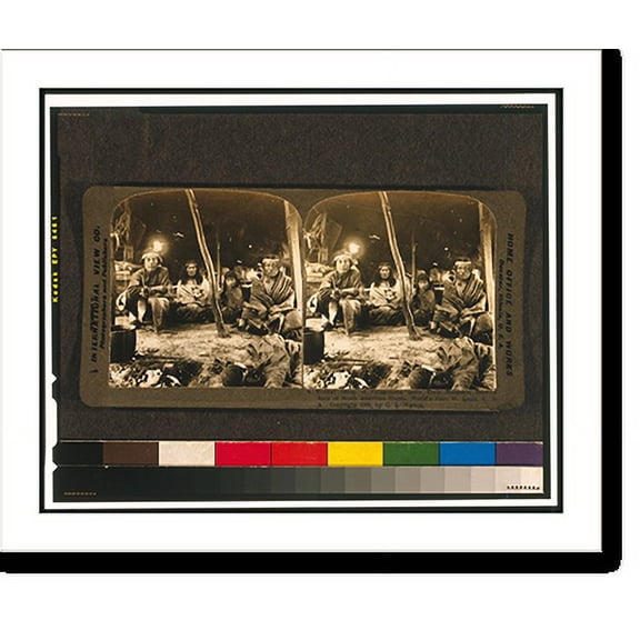 Historic Print, A typical group of Patagonians under their sheepskin tent - a race of South American giants, World's Fair, St. Louis, U.S.A..International View Co., photographers and pu…16" x 20"