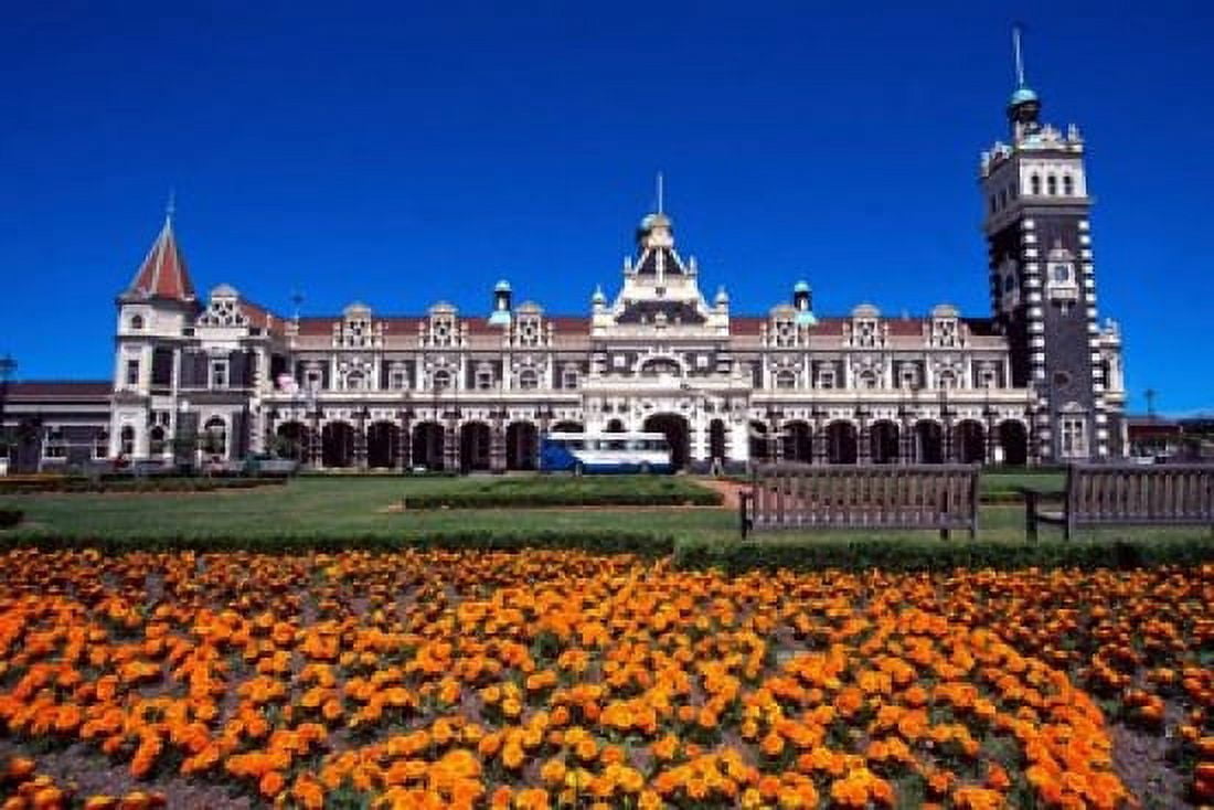 Historic Railway Station Dunedin New Zealand Canvas Art - David Wall DanitaDelimont (37 x 25)