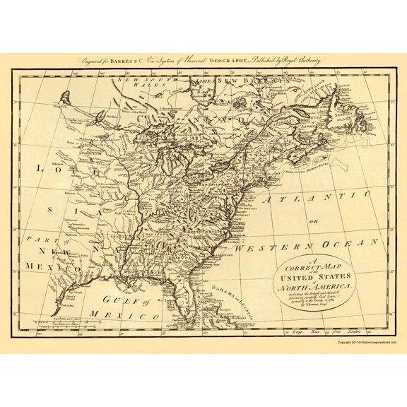 Revolutionary War Map - United States North America - Bowen 1784 - Vintage Wall Art
