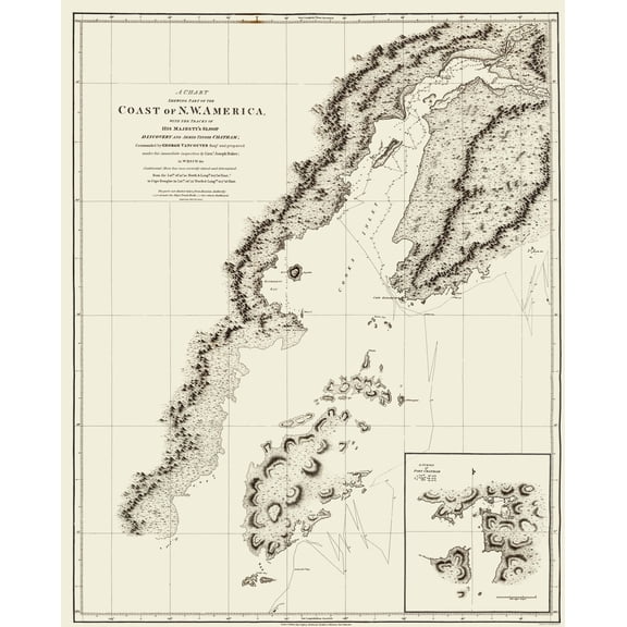 Historic State Map - Alaska Coast - Robinson 1798 - 23 x 28.61 - Vintage Wall Art