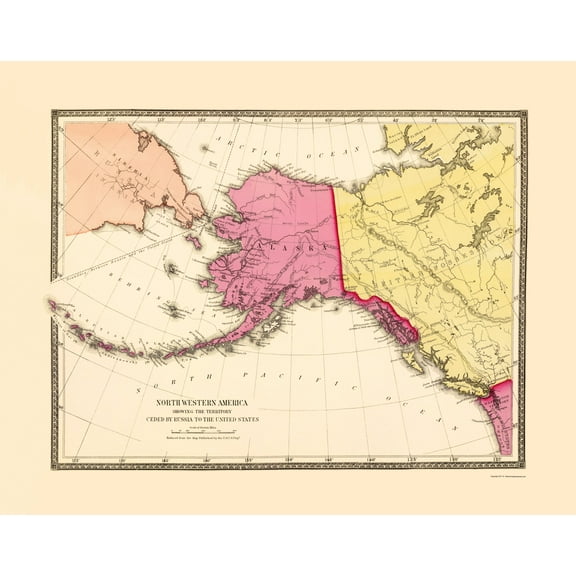 Historic State Map - Alaska - USCS 1873 - 23 x 29.16 - Vintage Wall Art
