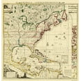thumbnail image 1 of Historic State Map - Amerique Septentrionale - Popple 1733 - 23 x 24 - Vintage Wall Art, 1 of 5