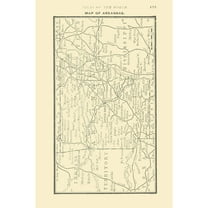 Historic State Map - Arkansas - Alden 1886 - 23 x 34.91 - Vintage Wall Art