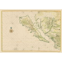 Historic State Map - California - 1650 - 23 x 32.68 - Vintage Wall Art