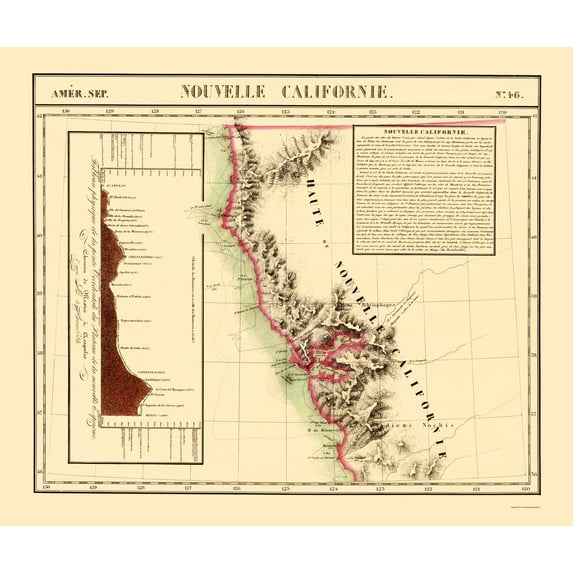 Historic State Map - California - Vandermaelen 1810 - Vintage Wall Art