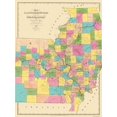 thumbnail image 1 of Historic State Map - Illinois Missouri - Burr 1839 - 23 x 30.63 - Vintage Wall Art, 1 of 5