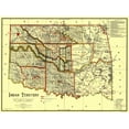thumbnail image 1 of Historic State Map - Indian Territory Texas Oklahoma - Oberly 1889 - 30.63 x 23 - Vintage Wall Art, 1 of 5