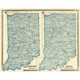 thumbnail image 1 of Historic State Map - Indiana Political - Baskin 1876 - 23 x 28.74 - Vintage Wall Art, 1 of 5