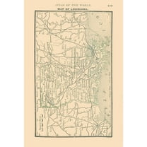 Historic State Map - Louisiana - Alden 1886 - 23 x 34.09 - Vintage Wall Art
