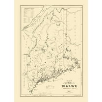 Historic State Map - Maine - Colman 1831 - 23 x 31.84 - Vintage Wall Art