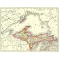 thumbnail image 1 of Historic State Map - Michigan Upper Peninsula - Rand McNally 1897 - Vintage Wall Art, 1 of 4