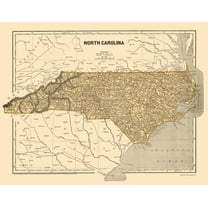 Historic State Map - North Carolina - Morse 1845 - 23 x 29.34 - Vintage Wall Art