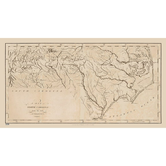 Historic State Map - North Carolina - Stockdale 1794 - 42.47 x 23 - Vintage Wall Art