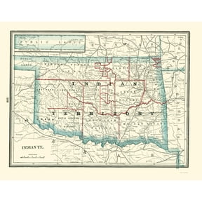 Historic State Map - Oklahoma Indian Territory - Rathbun 1893 - Vintage Wall Art