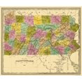 thumbnail image 1 of Historic State Map - Pennsylvania - Greenleaf 1840 - Vintage Wall Art, 1 of 4