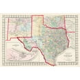 thumbnail image 1 of Historic State Map - Texas - Mitchell 1874 - 34.15 x 23 - Vintage Wall Art, 1 of 5
