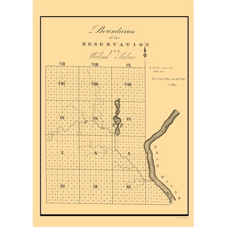 Historic State Map - Wabash Saline Indian Reservation Illinois 1816 - Vintage Wall Art price history and forecast - MAPS OF THE PAST