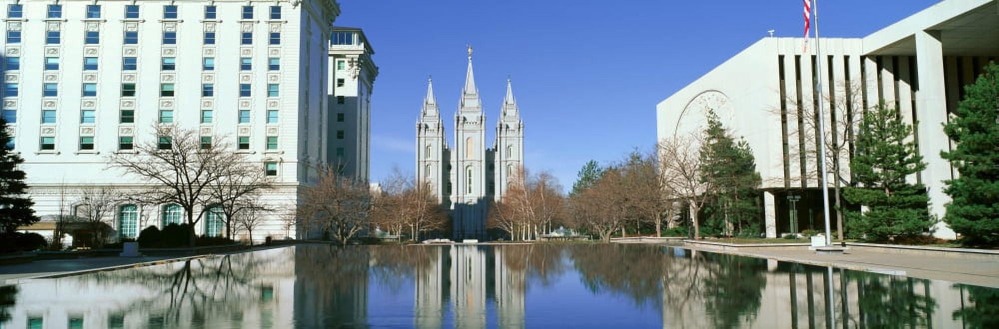 Historic Temple and Square in Salt Lake City UT home of Mormon Tabernacle Choir Canvas Art - Panoramic Images (27 x 9)