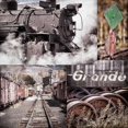 thumbnail image 1 of Historic Train Collage II Poster Print by Kathy Mahan (12 x 12), 1 of 2