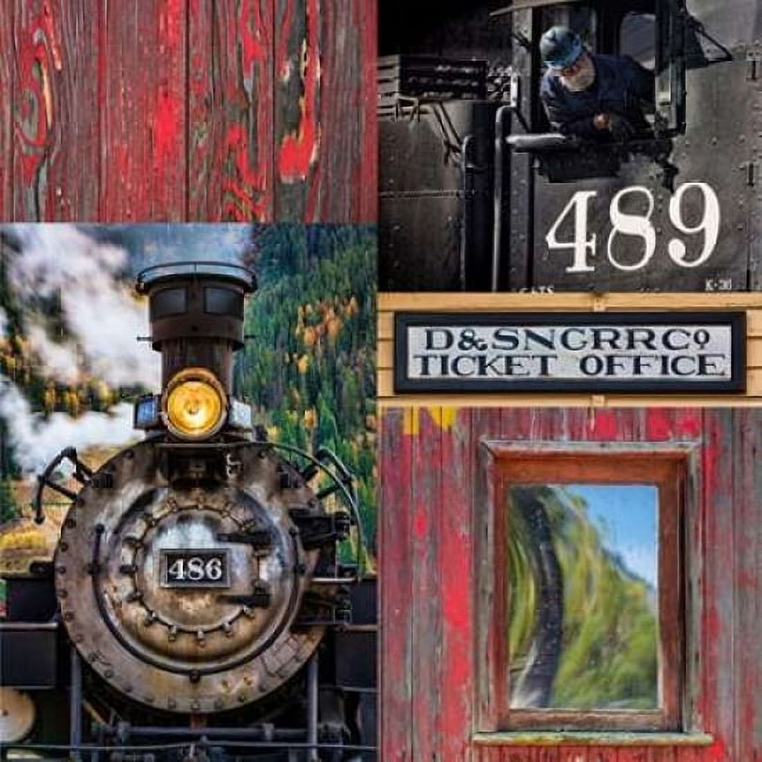 Historic Train Collage IV Canvas Art - Kathy Mahan (24 x 24)