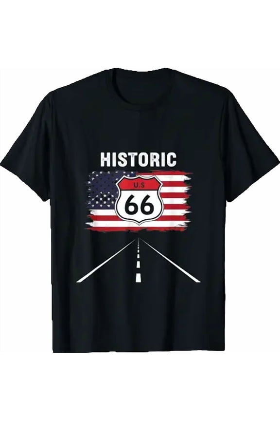 Historic U.S.A. 66 Highway Vintage America Road T-Shirt