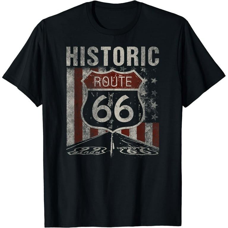 Historic Route 66 - Road Sign Highway T-Shirt Historic Route 66 - Road Sign Highway T-Shirt