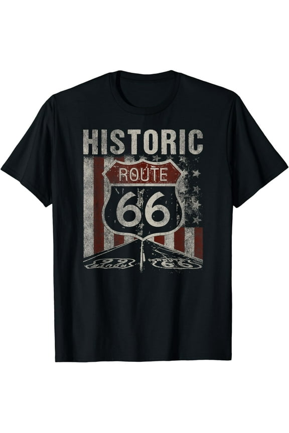 Historic U.S.A. Route 66 Highway Vintage America Road Sign T-Shirt