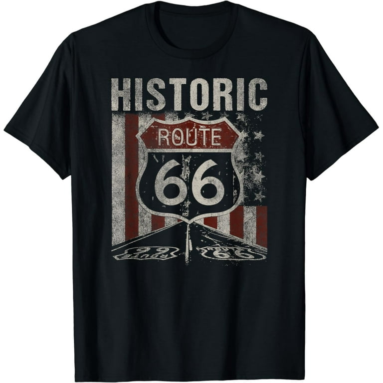 Historic Route 66 - Road Sign Highway T-Shirt Historic Route 66 - Road Sign Highway T-Shirt