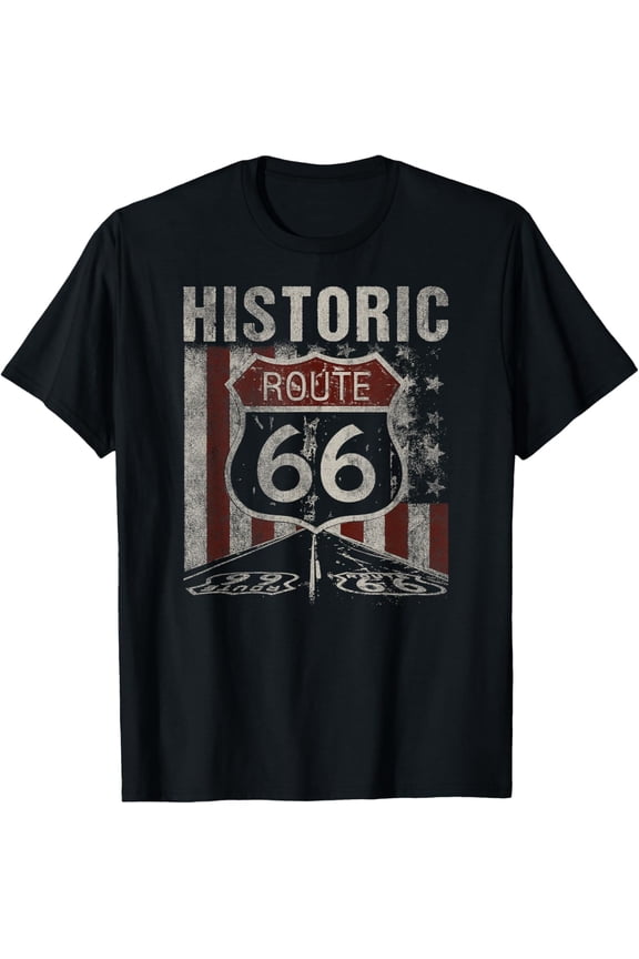 Historic U.S.A. Route 66 Highway Vintage America Road Sign T-Shirt