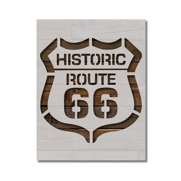 Historic U.S. Route 66 Street Sign Stencil Template Reusable 8.5 x 11 for Painting on Walls, Wood, Etc. By Stencilville