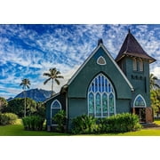 Historic Waioli Huiia Church in Hanalei in Kauai-Hawaii-USA by Chuck Haney (24 x 18)