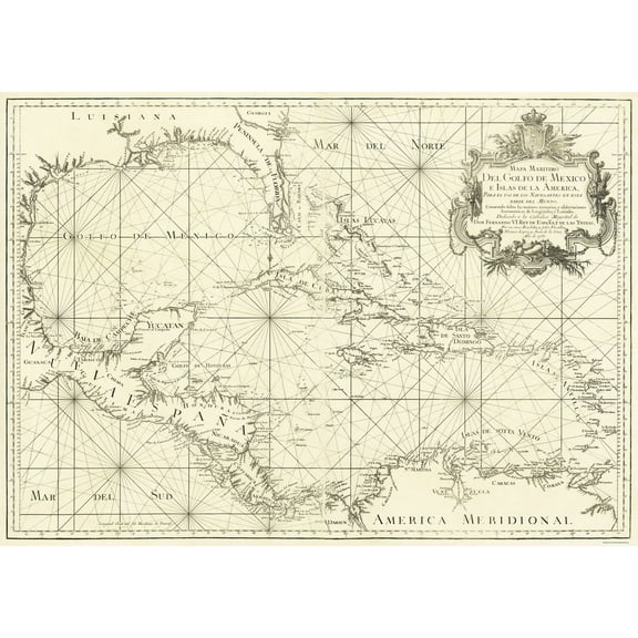 Historic War Map - Gulf of Mexico Islands 1755 - 23 x 32.24 - Vintage Wall Art