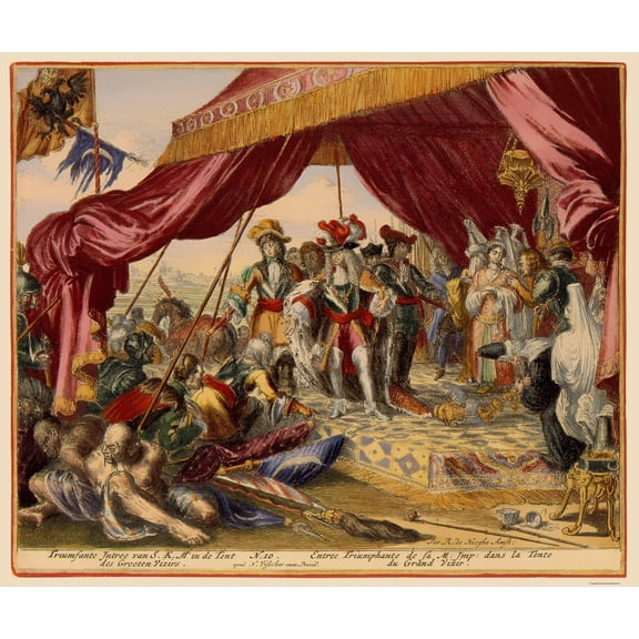 Historic War Map - Vienna Austria Siege 11 - De'Hooghe 1683 - 23 x 27.44 - Vintage Wall Art