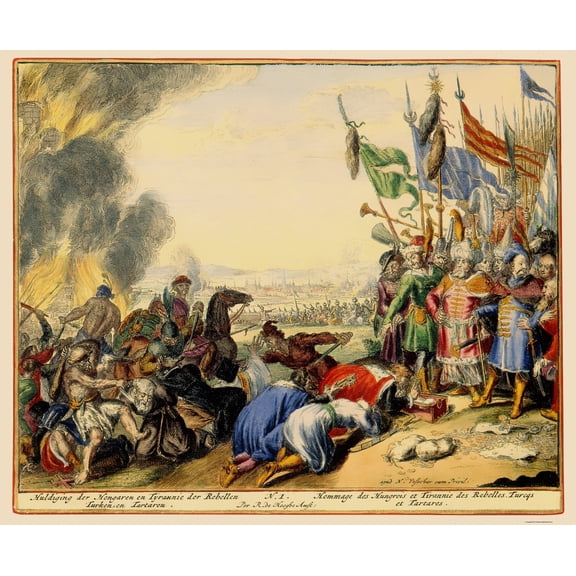 Historic War Map - Vienna Austria Siege 2 - De'Hooghe 1683 - 23 x 27.86 - Vintage Wall Art