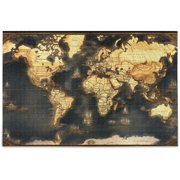 Historic World Map Puzzle 500 Pieces - Wooden Jigsaw Puzzles for Family Games - Suitable for Teenagers and Adults, Die-Cut Puzzle Pieces Are Easy To Handle