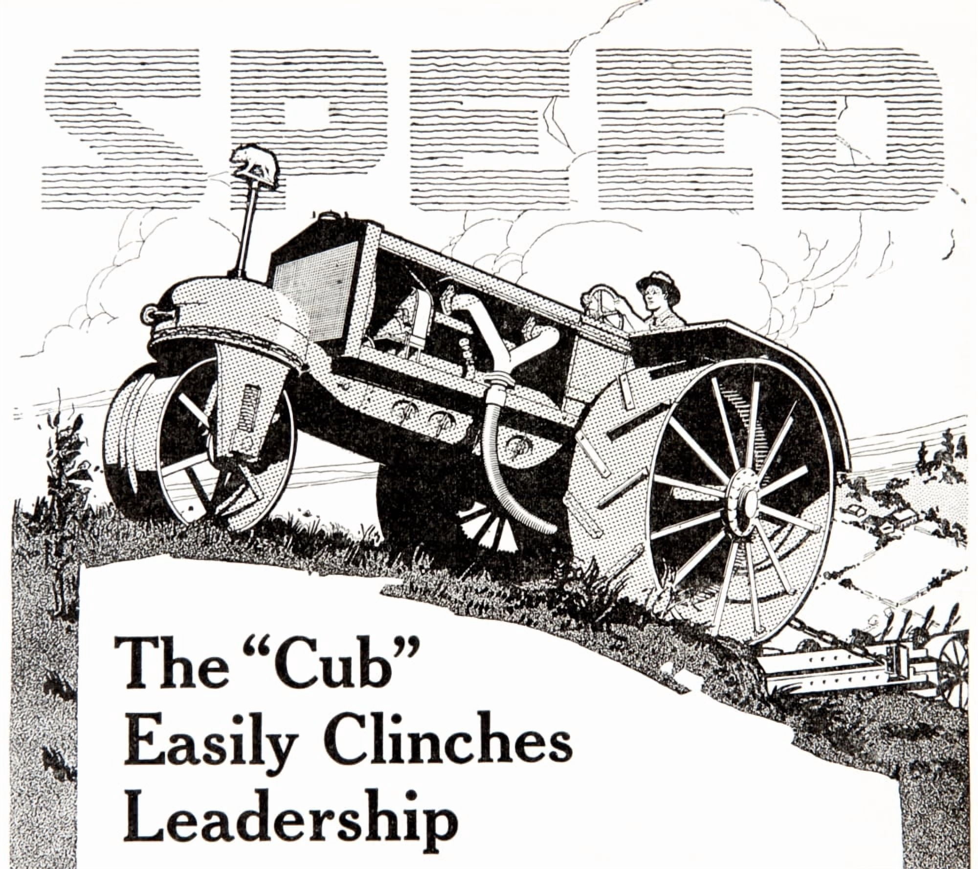 Historic advertisement of Cub tractor emphasizing speed in the early 20th century Canvas Art - Remsberg Inc Design Pics (16 x 14)