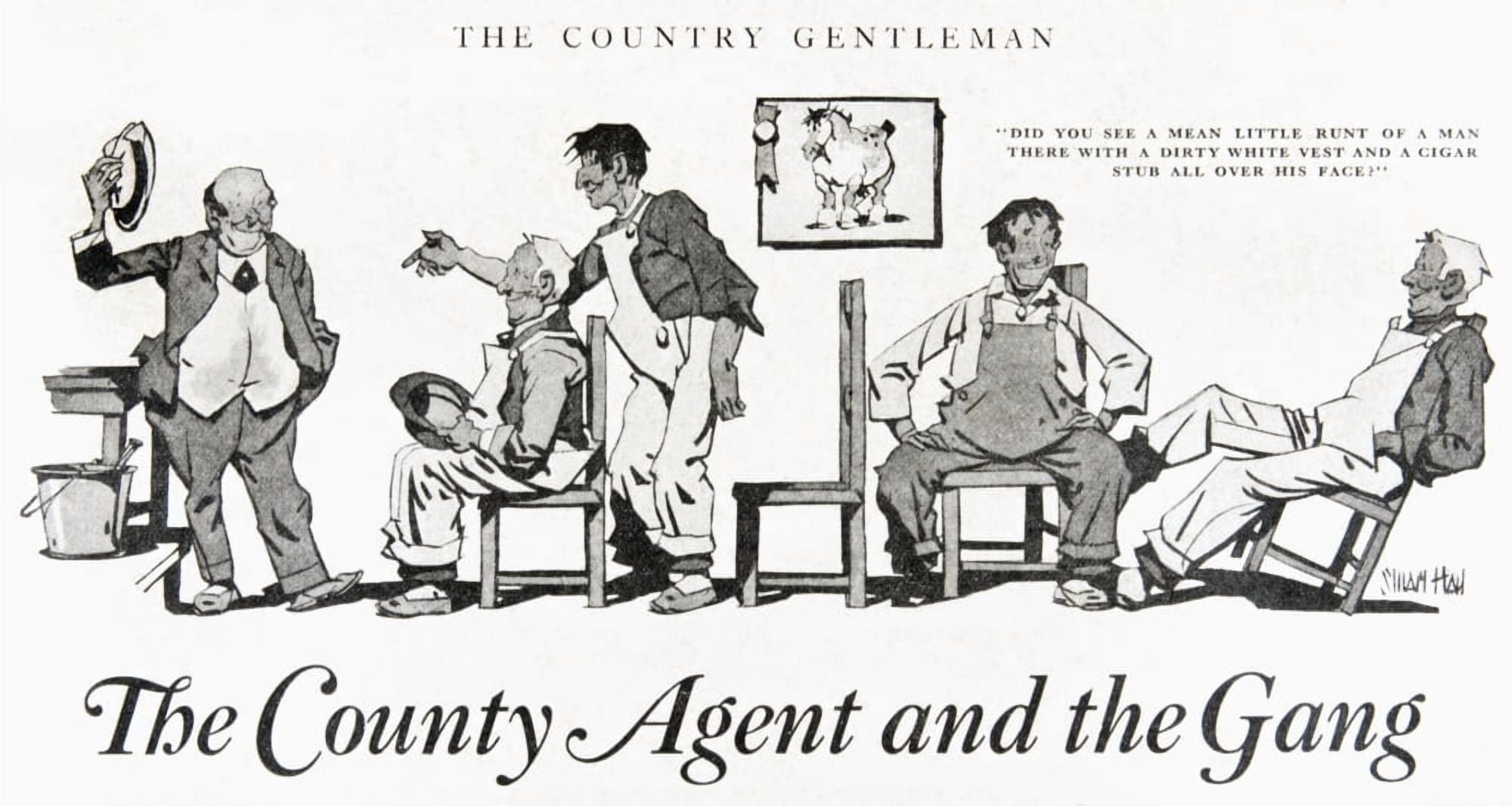Historic illustration of extension county agent with group of farmers from the early 20th century Canvas Art - Remsberg Inc Design Pics (21 x 11)