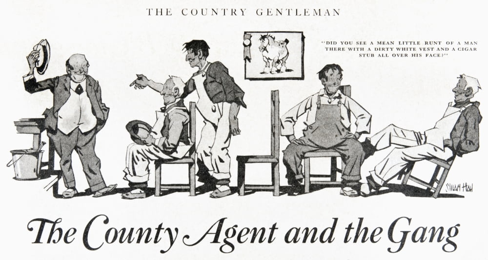 Historic illustration of extension county agent with group of farmers from the early 20th century Canvas Art - Remsberg Inc Design Pics (42 x 22)