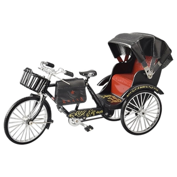 Historical Alloys Rickshaw Replicas Vintage Tricycle Model Home Accent Ornament