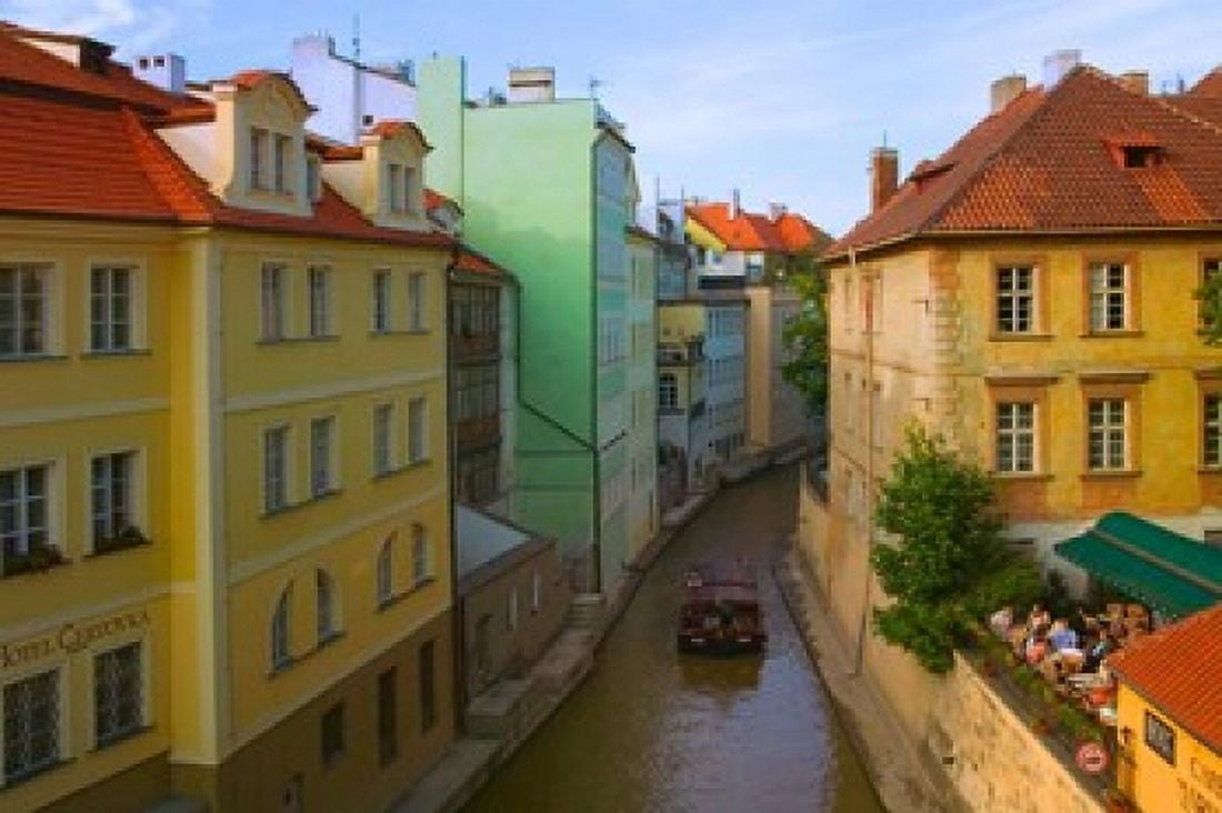 Historical Buildings and Canal Czech Republic Canvas Art - Keren Su DanitaDelimont (26 x 18)