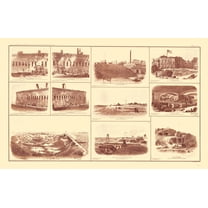 Historical Civil War Map - South Carolina Forts - Bien 1895 - 23 x 36.34 - Vintage Wall Art