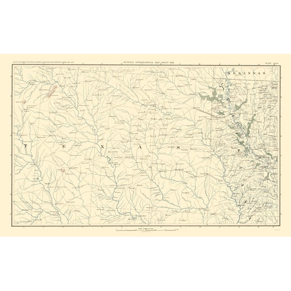 Historical Civil War Map - Texas Louisiana Arkansas - Bien 1895 - Vintage Wall Art
