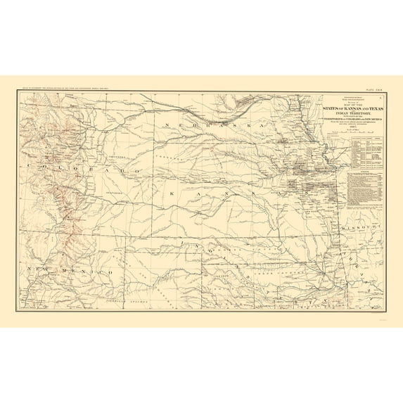 Historical Civil War Map - United States Central - Bien 1895 - 23 x 36.65 - Vintage Wall Art