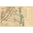 thumbnail image 1 of Historical Civil War Map - Virginia Battle Fields - Poole 1898 - 37.05 x 23 - Vintage Wall Art, 1 of 5